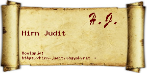 Hirn Judit névjegykártya
